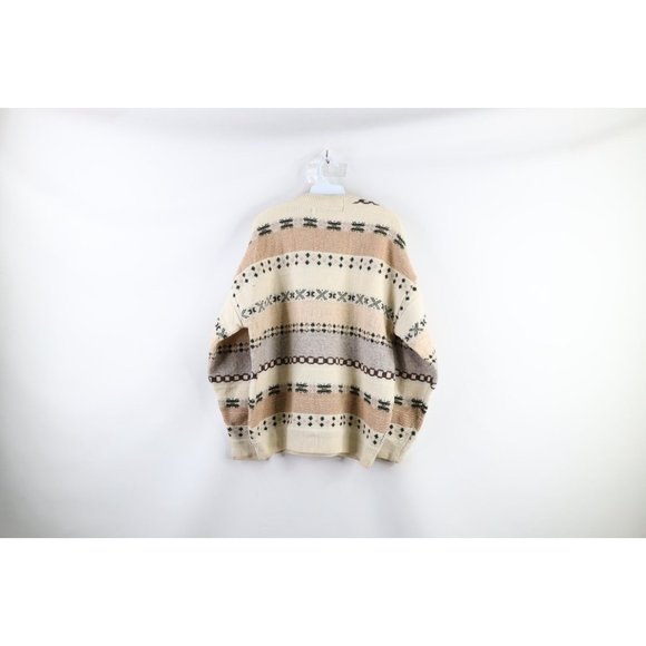 Vintage 90s Coogi Style Mens 40 Ed Bassmaster Fair Isle Lambswool Knit Sweater - Picture 8 of 10